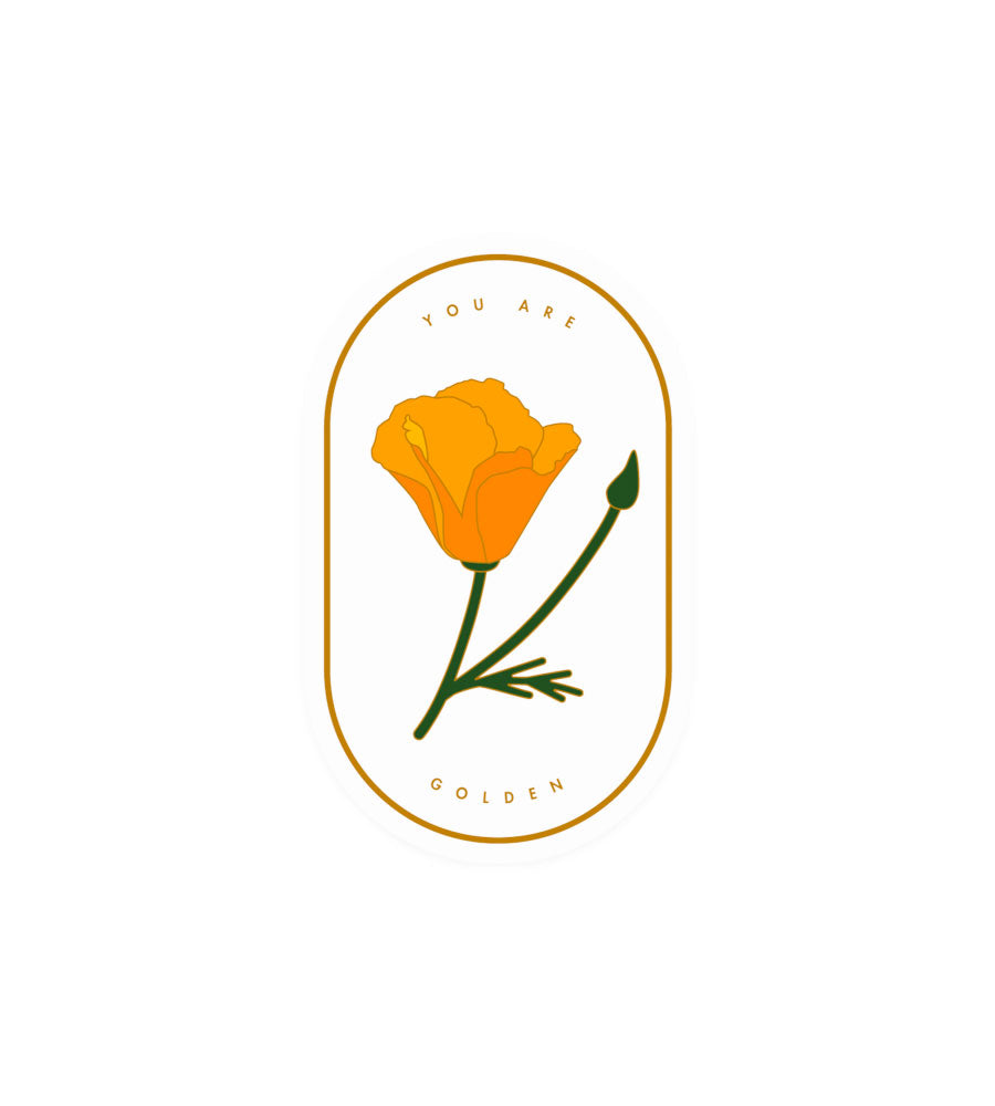 You're Golden Clear Poppy Sticker