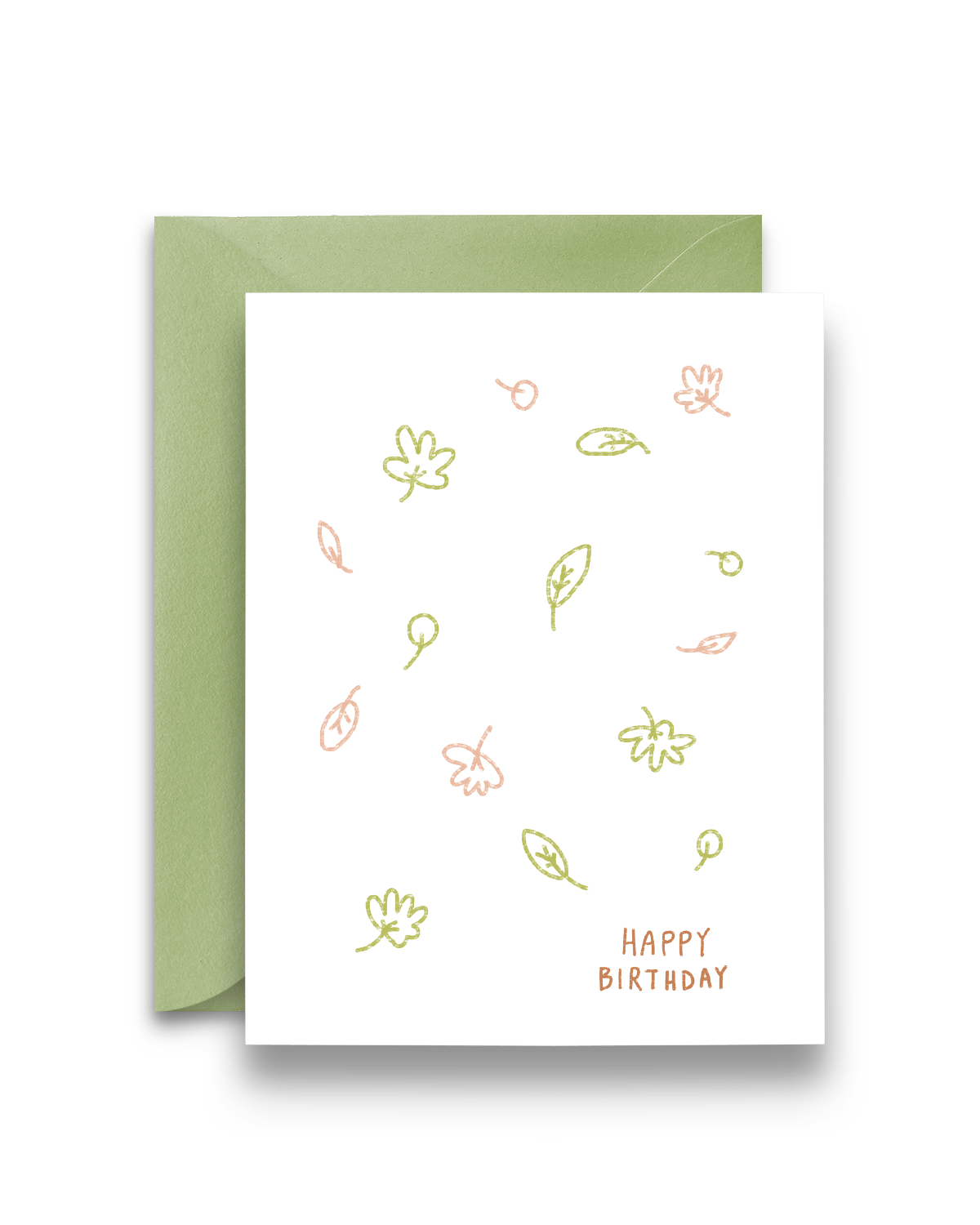 Dancing Leaves Birthday Card, Front Side