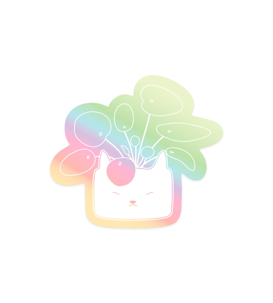 Holographic Pilea Sticker